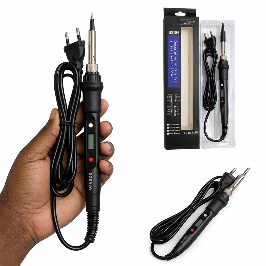 936H Digital Smart Soldering Iron 90W – Adjustable Temperature 180°C–480°C, LCD Display, Auto Sleep