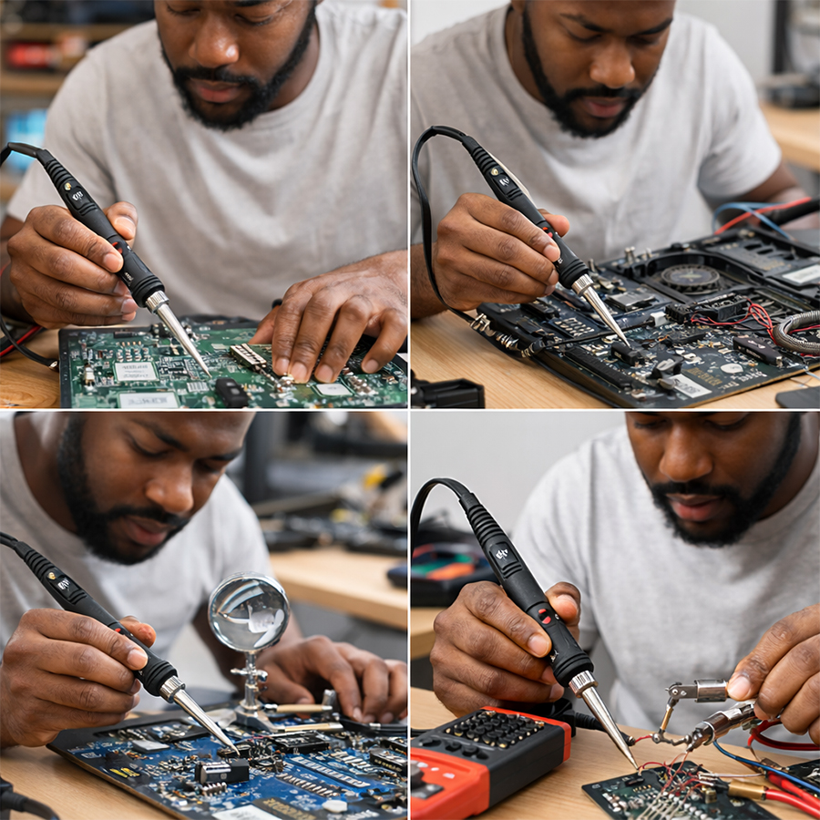 936H Digital Smart Soldering Iron 90W – Adjustable Temperature 180°C–480°C, LCD Display, Auto Sleep